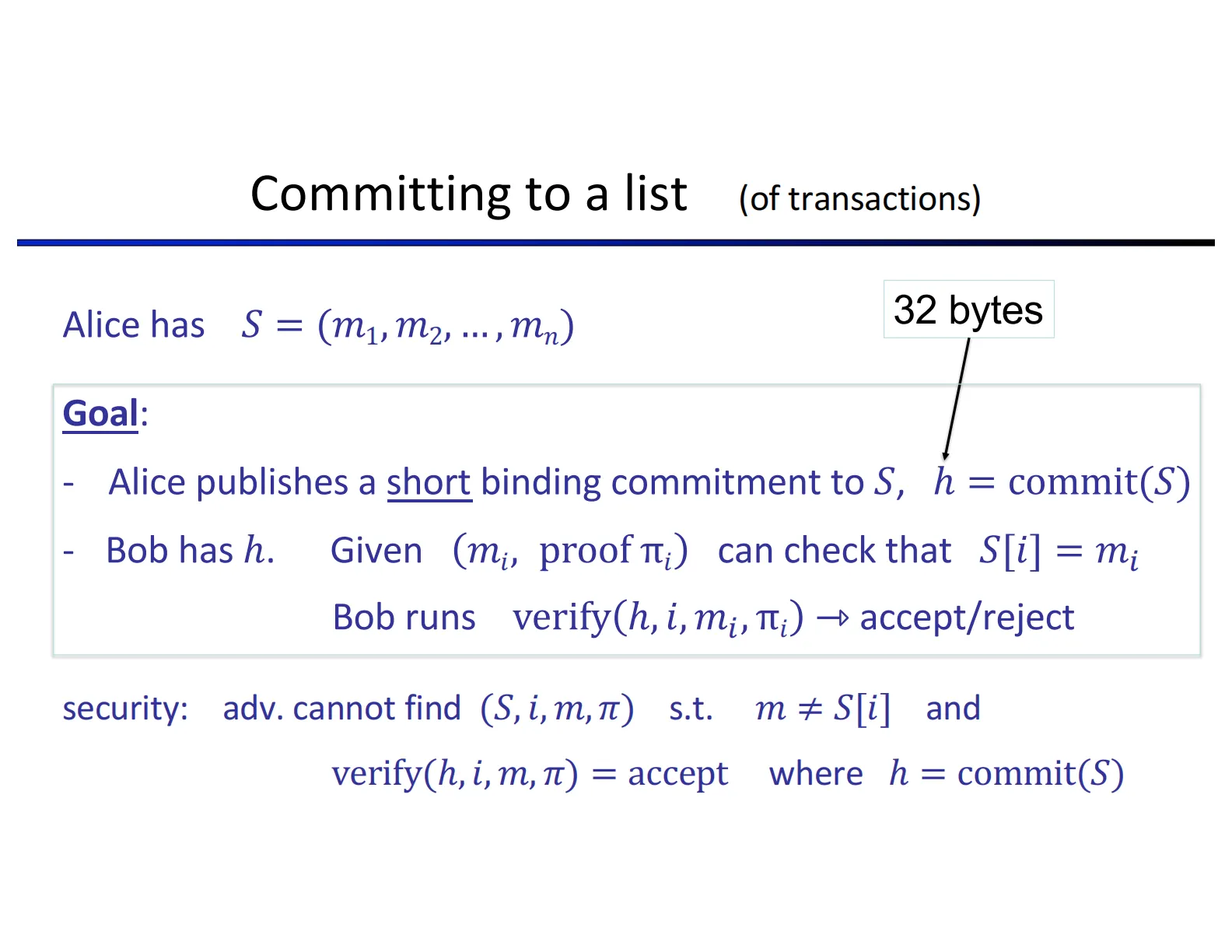 List Commitment